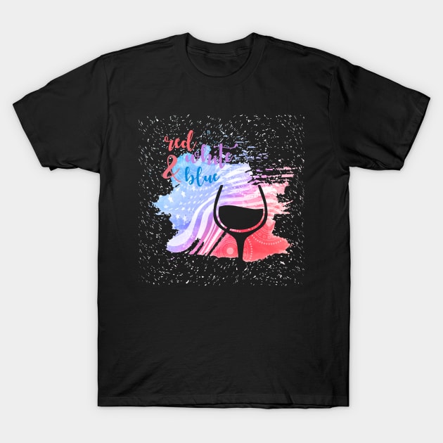 Red White Blue Red Wine Tee Tshirt T-Shirt by teespot123